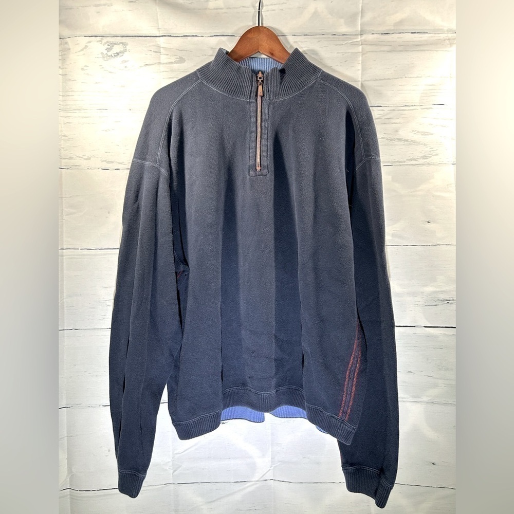 Tommy Bahama Mens Half Zip Mock Neck Long Sleeve Pullover